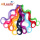 Synthetic Curly Rainbow Colored One Clip Hair Extension